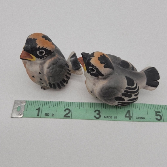 RARE Vintage Set (2) Porcelain Sparrow Figurines 2" x 2" Japan - Picture 7 of 8